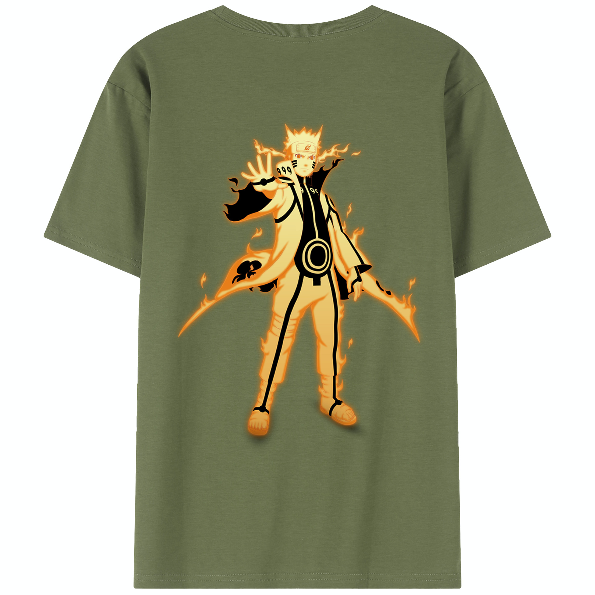 （画像用） NARUTO -ナルト- うずまき ナルト Uzumaki Naruto 綿100％半袖Tシャツ（背面プリント）